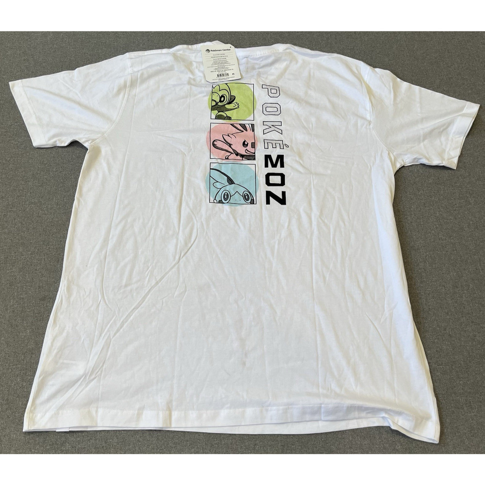New Men’s Large / 2XL Pokémon Center 2020 Short Sleeve White T Shirt